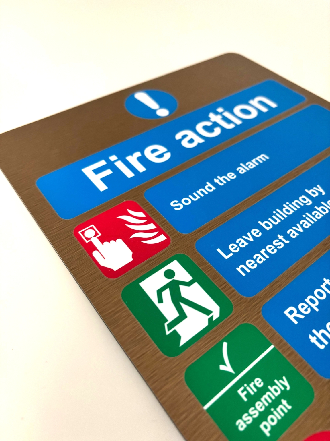 Copper Effect Fire Action Signs At Steve Marsh Design In Kent