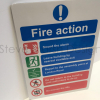 Fire action sign