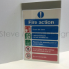 Fire action sign