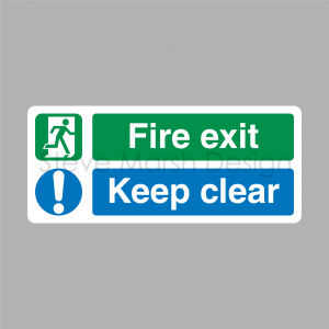 Fire exit Keep Clear Signs