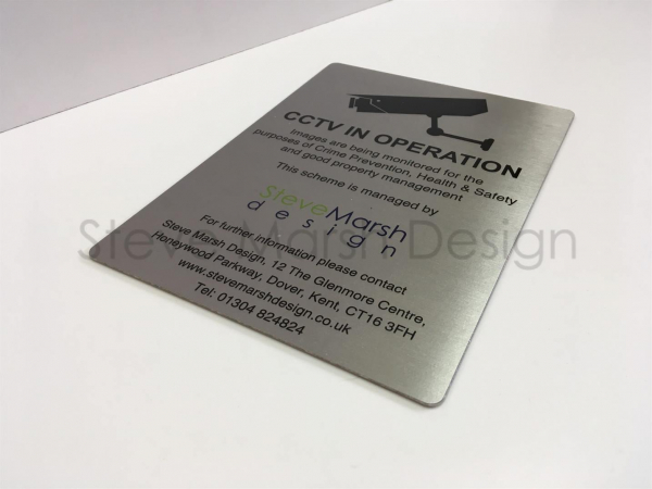 Chic Stainless Steel CCTV sign