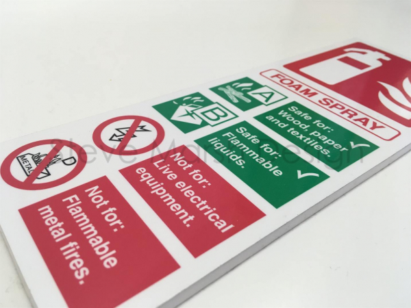 Foam Spray Fire Extinguisher signs