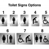 Chic Stainless Steel Toilet Signs