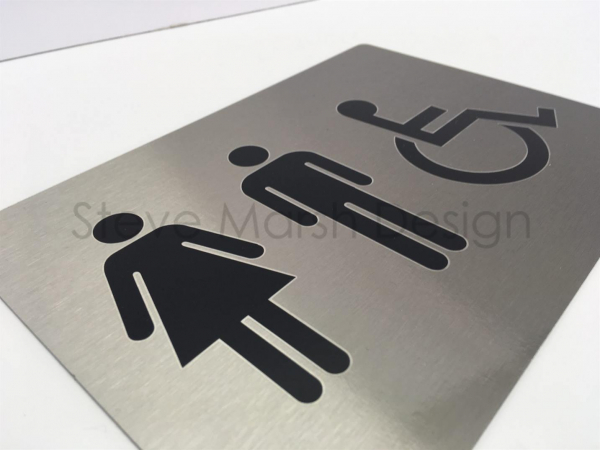 Chic Stainless Steel Toilet Signs