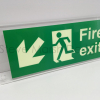 Photoluminescent wall mounted Prestige acrylic fire exit signs