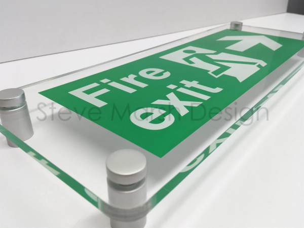 Wall mounted Prestige acrylic fire exit signs