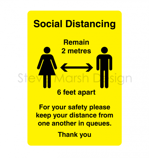 Scoial-Distancing–queues-yellow