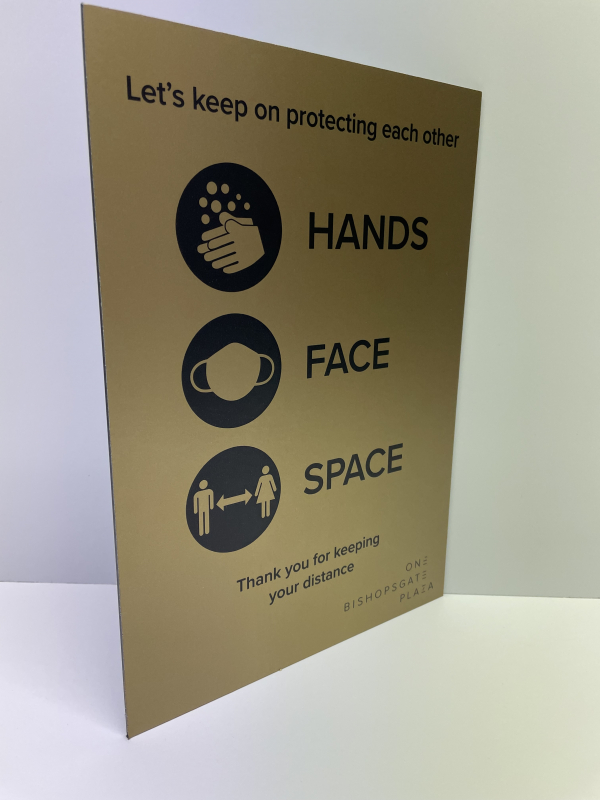Gold HAND FACE SPACE composite panel